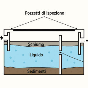 Informazioni utili per chi deve fare un intervento autospurgo 2 Infografica di una fossa biologica